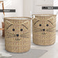 Cat Wicker Laundry Basket For Bathroom Bedroom Storage