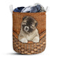 Small Size Caucasian Shepherd Dog Rattan Texture Laundry Basket For Bathroom Bedroom Storage