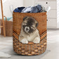 Caucasian Shepherd Dog Rattan Texture Laundry Basket For Room Home Organizer
