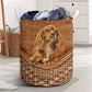 Cavalier King Dog Rattan Texture Laundry Basket For Room Home Organizer