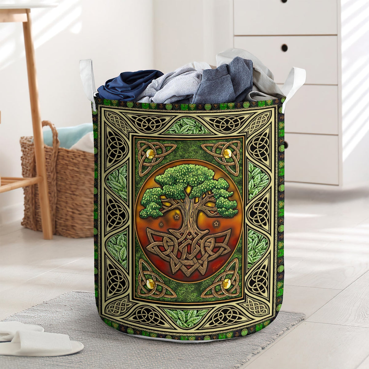Celtic Tree Of Life Laundry Basket For Bathroom Bedroom Storage