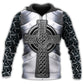 Irish Celtic Armor Metal Hoodie For Casual Activities Seasonal Outings And Gift Ideas