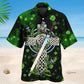 Celtic Cross Irish Pride Hawaiian Shirt For Resort Trips, Coastal Parties, And Warm Weather Style