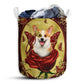 Small Size Corgi Charming Corgi Rose Laundry Basket For Bathroom Bedroom Storage