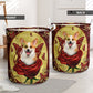 Corgi Charming Corgi Rose Laundry Basket For Nursery Dorm And Home Storage