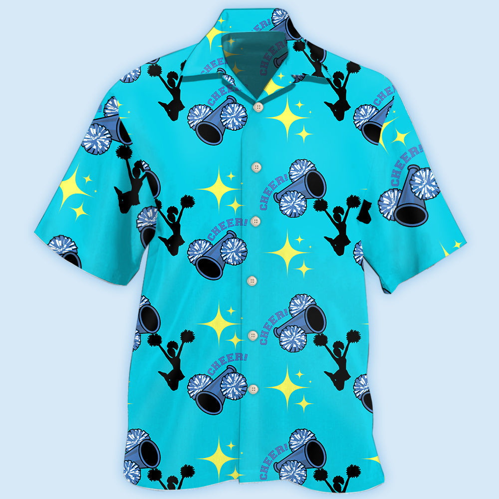 Cheerleading Blue Hawaiian Shirt For Beach Days, Summer Outings, And Thoughtful Gift Giving