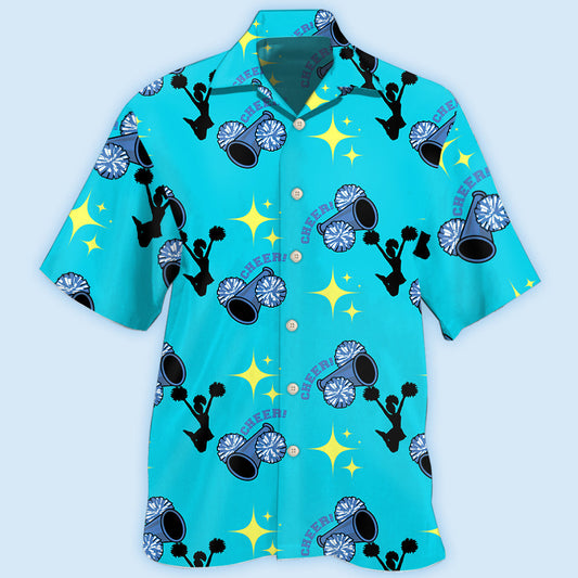 Cheerleading Blue Hawaiian Shirt For Beach Days, Summer Outings, And Thoughtful Gift Giving