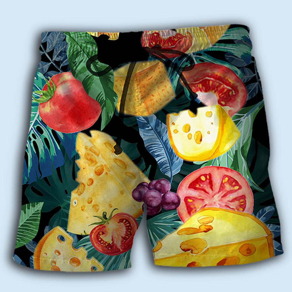 Cheese Tropical Beach Shorts Print Detail For Relaxed Warm Weather Outfits