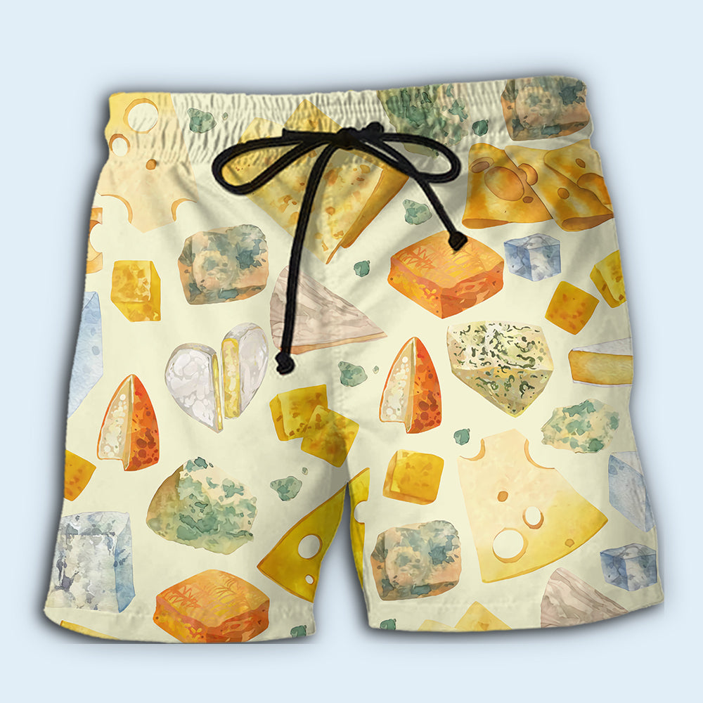 Cheese Lover Food Life Beach Shorts Print View For Coastal Escapes And Casual Outings