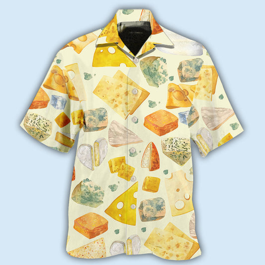 Elegant Cheese Food Hawaiian Shirt For Island Vacations, Resort Wear, And Relaxed Seasonal Style