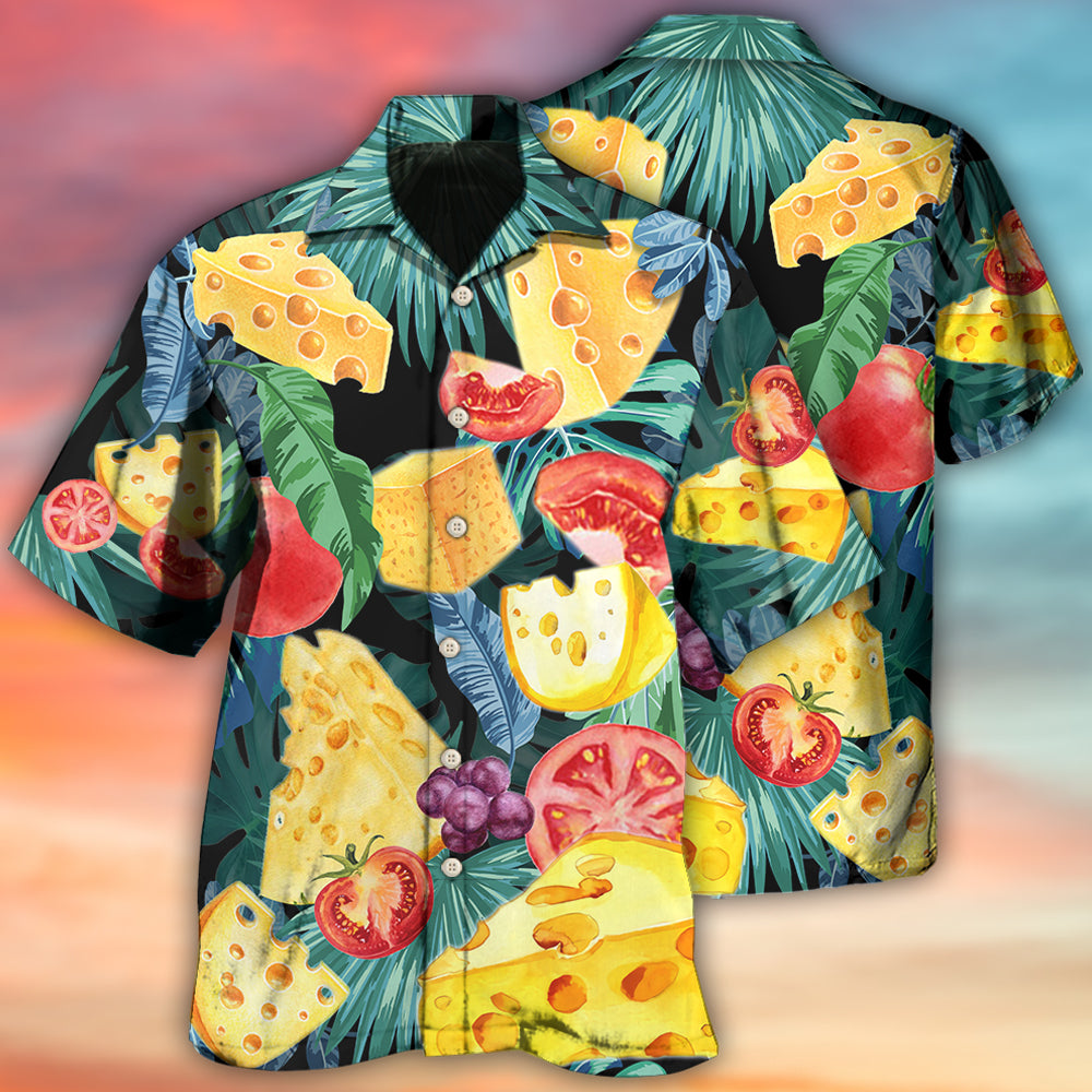 Tropical Cheese Hawaiian Shirt For Island Getaways, Outdoor Gatherings, And Comfortable Summer Wear