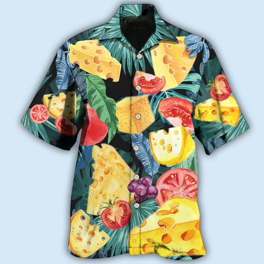 Tropical Cheese Hawaiian Shirt For Island Getaways, Outdoor Gatherings, And Comfortable Summer Wear