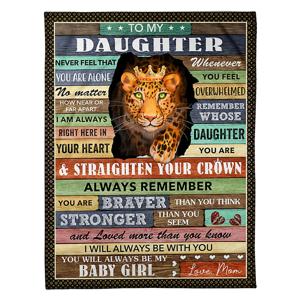 Cheetah Never Feel You Are Alone Panther Mom To Daughter Flannel Blanket For Cozy Bedroom Sofa Decor