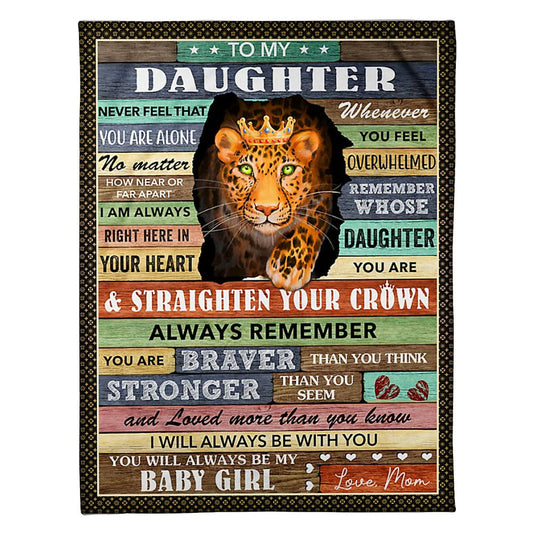 Cheetah Never Feel You Are Alone Panther Mom To Daughter Flannel Blanket For Cozy Bedroom Sofa Decor