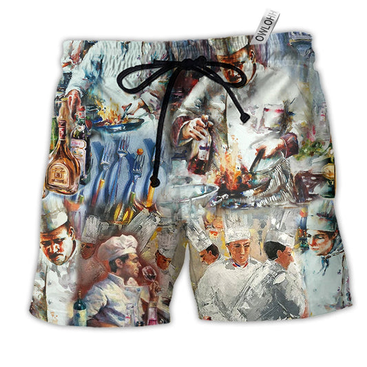 Chef Are Made To Make Magic With Knives And Fire Beach Shorts For Summer Vacation Wear