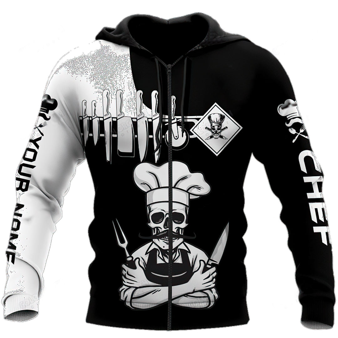 Chef Skull Personalized Hoodie For Bold Casual Looks Travel Days And Comfortable Style