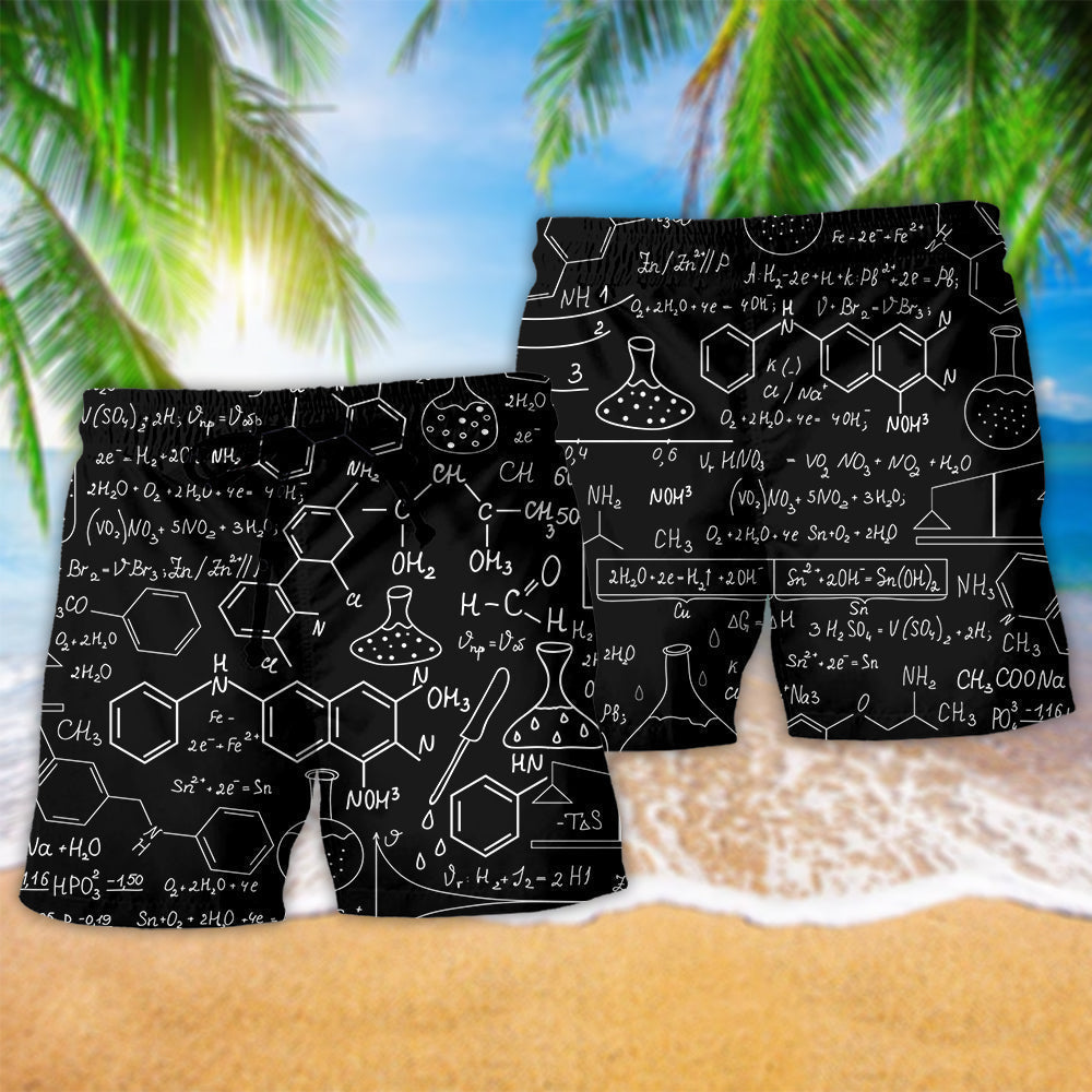 Chemistry Minimal Black Beach Shorts Pattern Detail For Cruise Vacations And Bright Summer Outfits