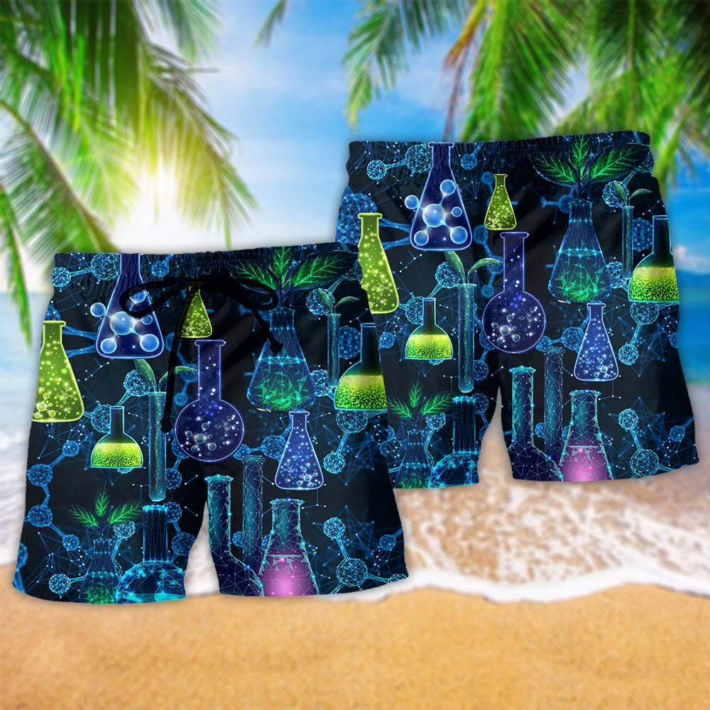 Chemistry Is Like Magic But Real Hawaiian Print Beach Shorts For Beach Getaways And Comfortable Summer Wear