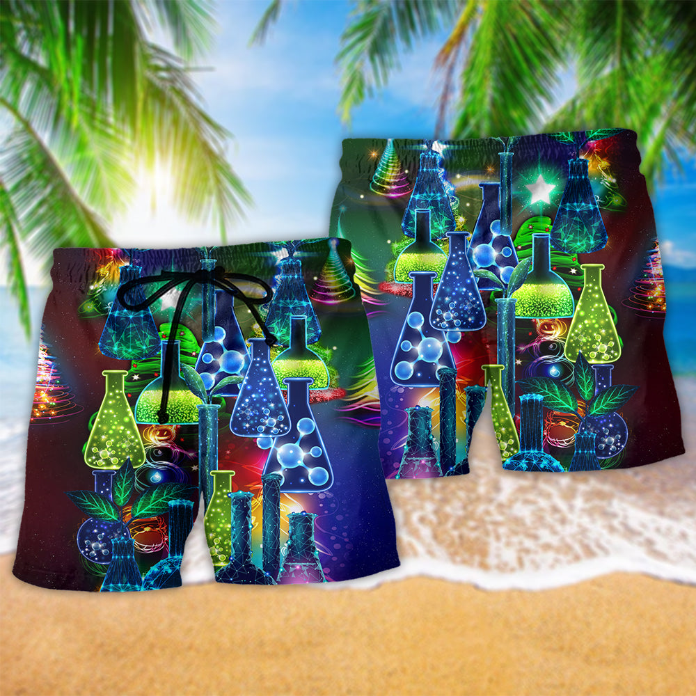Chemistry Science Christmas Beach Shorts Pattern Detail For Casual Summer Plans And Everyday Comfort