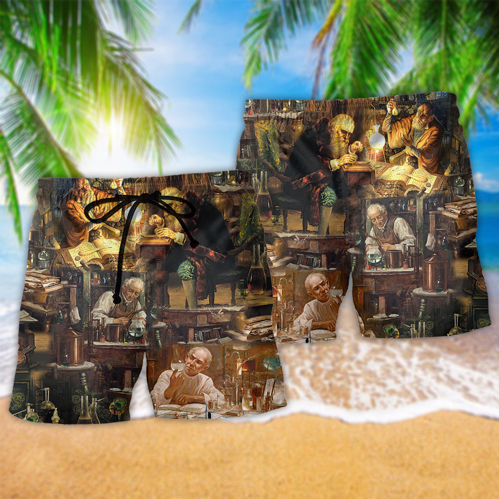You Can't Fake Chemistry Retro Beach Shorts Artwork View For Seaside Trips And Casual Style