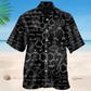 Creative Chemistry Black Hawaiian Shirt For Coastal Travel, Casual Events, And Comfortable Summer Wear