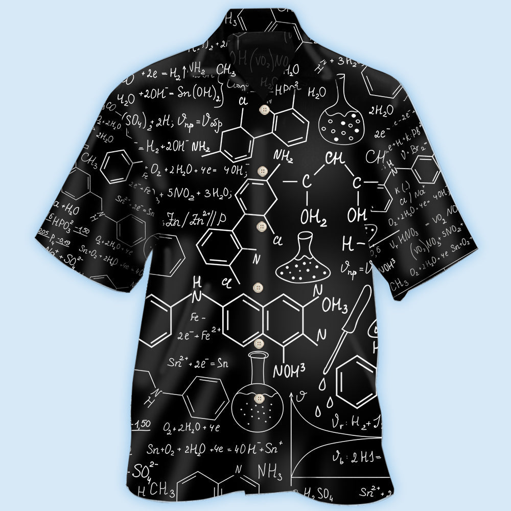 Chemistry Hawaiian Shirt With Detailed Graphic For Warm Weather Adventures Parties And Daily Comfort