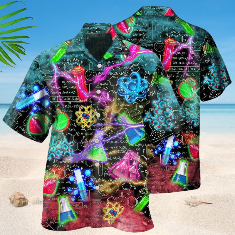Chemistry Mysterious Lightning Hawaiian Shirt For Coastal Travel, Casual Events, And Comfortable Summer Wear