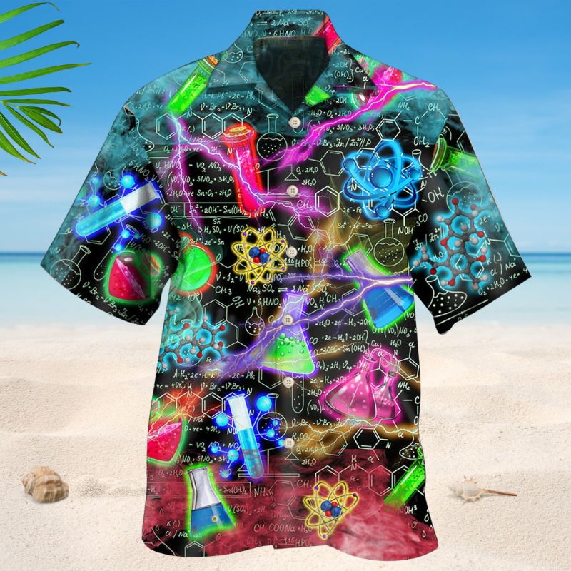 Chemistry Mysterious Lightning Hawaiian Shirt For Coastal Travel, Casual Events, And Comfortable Summer Wear