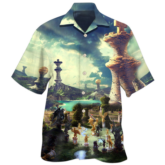 Funny Chess Game Strategy Hawaiian Shirt For Island Vacations, Resort Wear, And Relaxed Seasonal Style