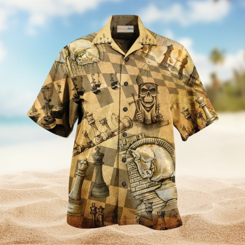 Gothic Dark Skull Hawaiian Shirt Resort Outfit View For Island Holidays