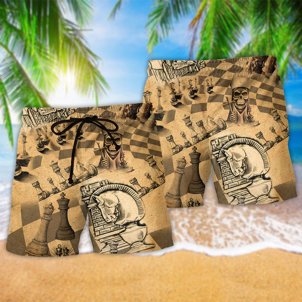 Vintage Chess Love Classic Beach Shorts Design View For Summer Events And Coastal Getaways
