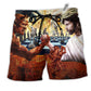 Chess Battle Satan Vs Jesus Hawaiian Print Beach Shorts For Thoughtful Warm Weather Gifting