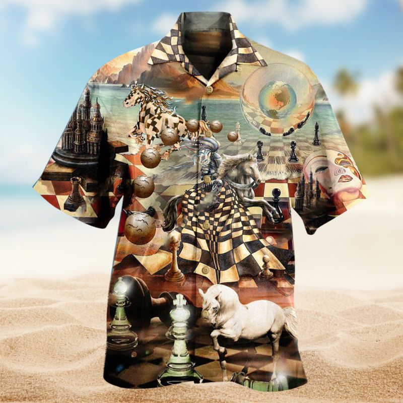 Chess Knight Power Hawaiian Shirt For Beach Days, Summer Outings, And Thoughtful Gift Giving