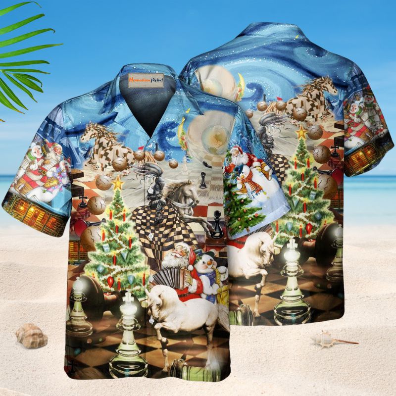 Chess Knights Power Hawaiian Shirt For Summer Vacation, Beach Travel, And Casual Wear