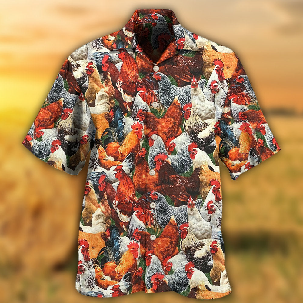Chicken Farm Humor Hawaiian Shirt For Beach Days, Summer Outings, And Thoughtful Gift Giving
