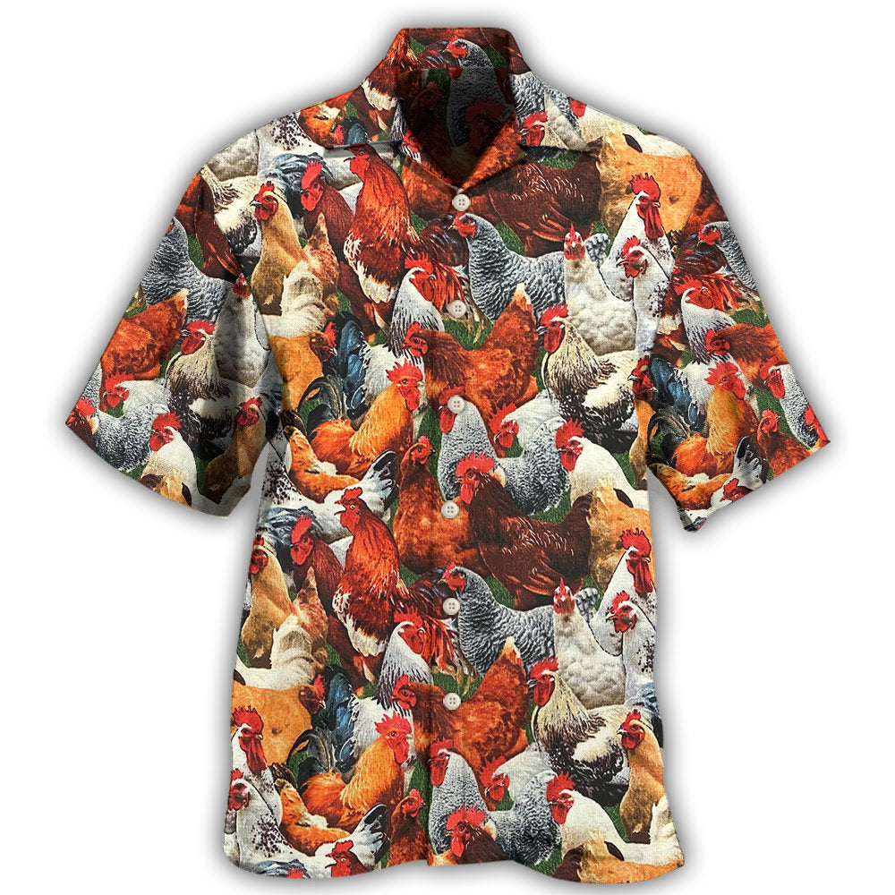 Chicken Farm Humor Hawaiian Shirt For Beach Days, Summer Outings, And Thoughtful Gift Giving
