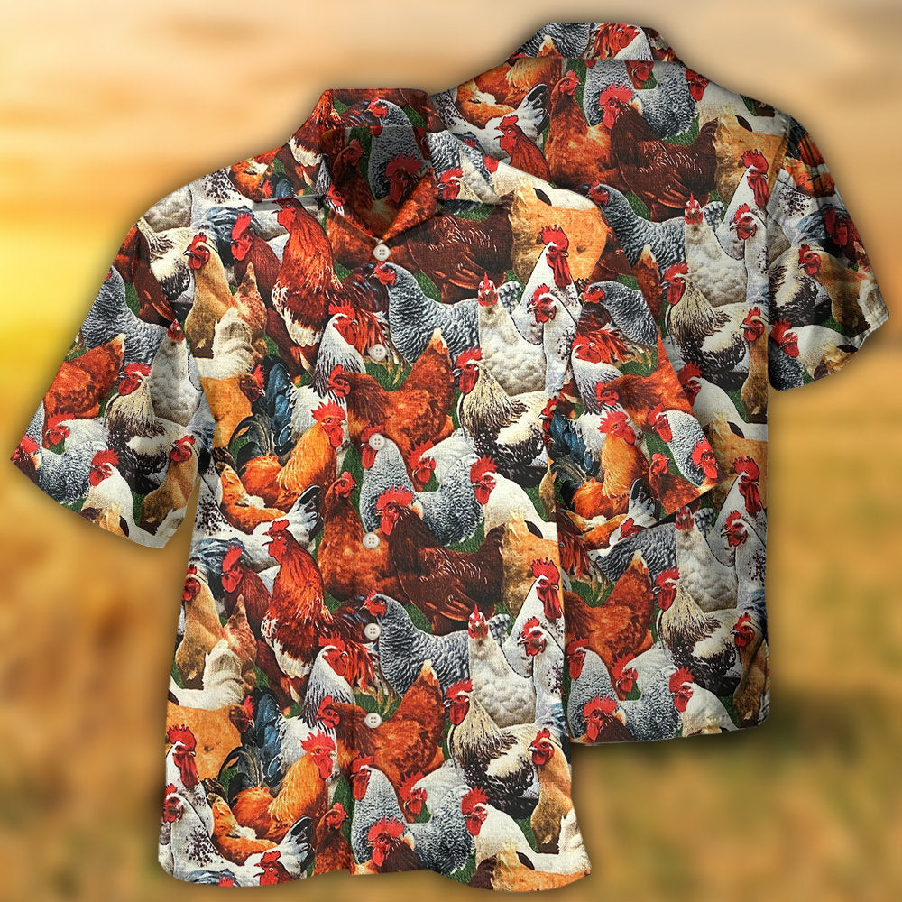 Chicken Farm Humor Hawaiian Shirt For Beach Days, Summer Outings, And Thoughtful Gift Giving