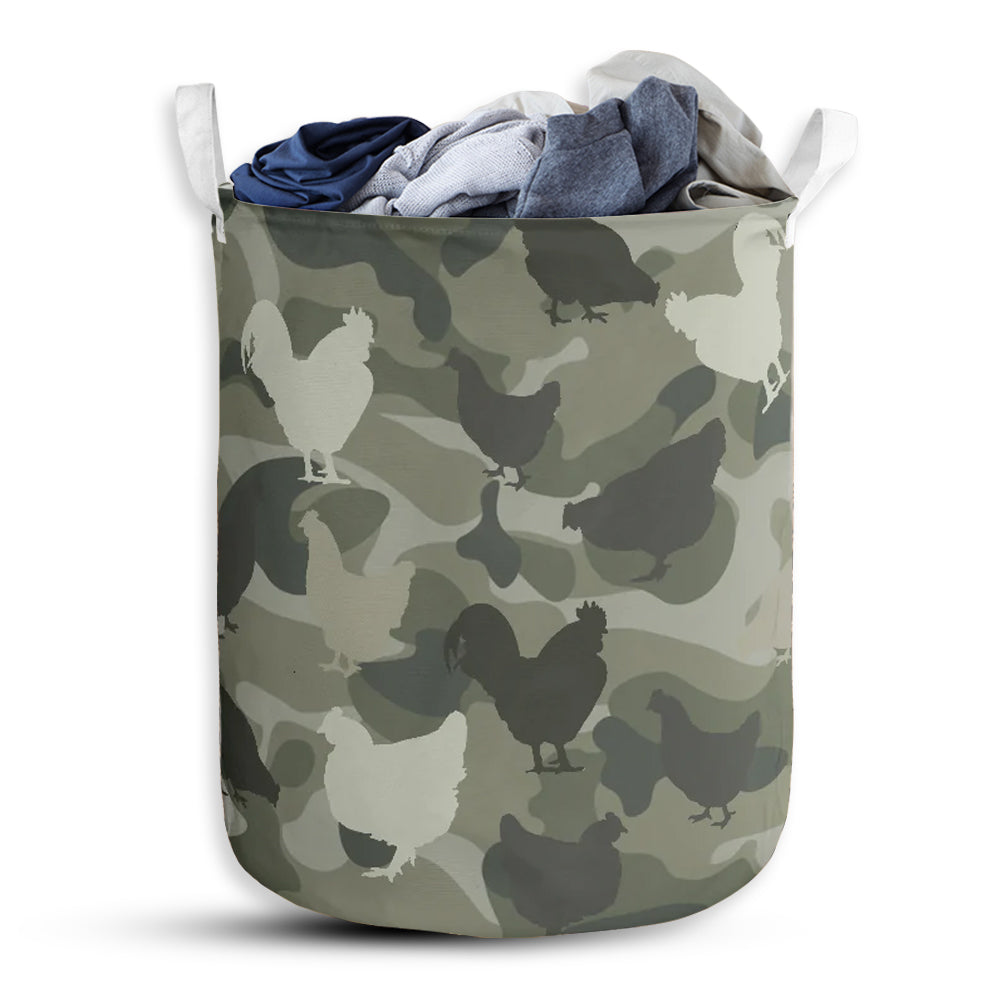 Small Size Chicken Camo Style Laundry Basket For Bathroom Bedroom Storage
