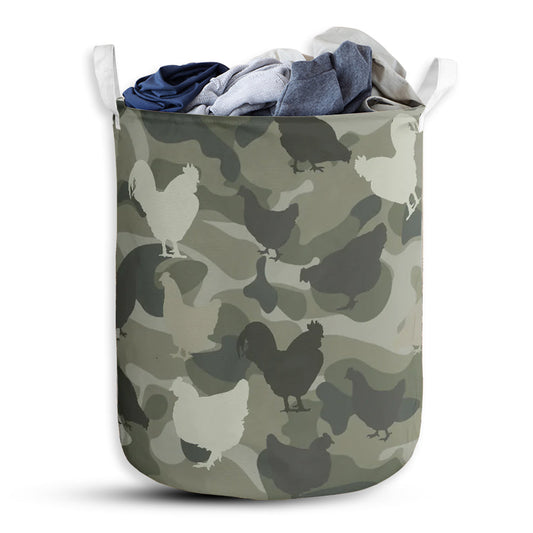 Small Size Chicken Camo Style Laundry Basket For Bathroom Bedroom Storage