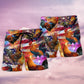 Chicken Patriotic Independence Day Beach Shorts Pattern View For Coastal Holidays And Casual Activities