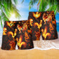 Fire Chicken Beach Shorts Pattern Detail For Casual Summer Plans And Travel Ready Comfort