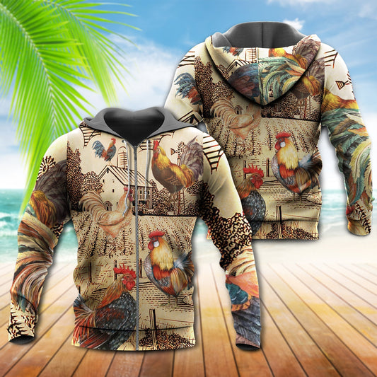 Vintage Chicken Love Hoodie For Rustic Casual Looks Seasonal Events And Gift Ideas