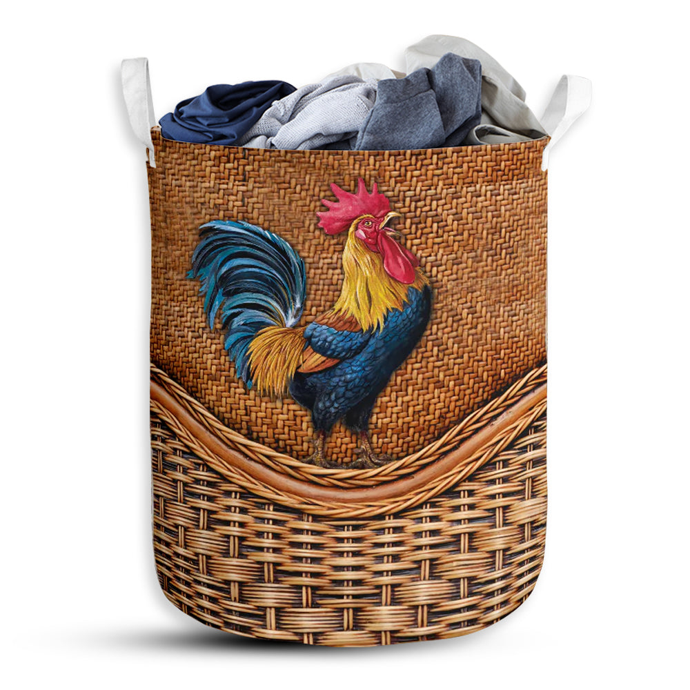 Small Size Chicken Rattan Texture Laundry Basket For Bathroom Bedroom Storage