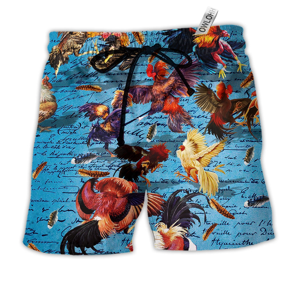 Fighting Rooster Beach Shorts For Weekend Escapes And Lightweight Summer Style