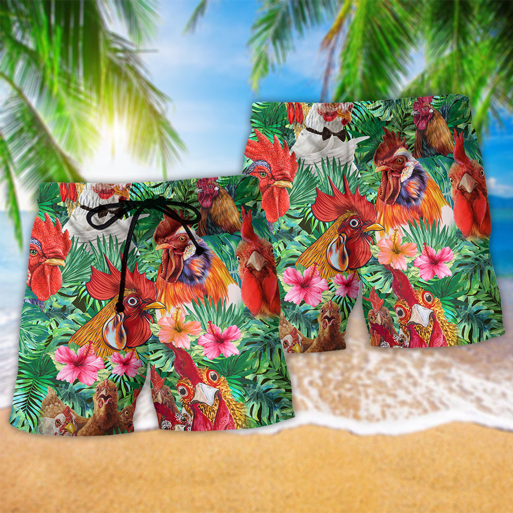 Chicken Farm Peaceful Country Life Beach Shorts For Tropical Getaways And Weekend Adventures