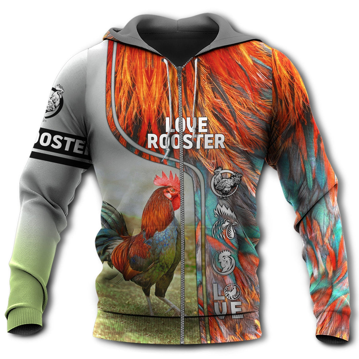 Chicken Rooster Hoodie For Country Events Daily Outfits And Relaxed Streetwear