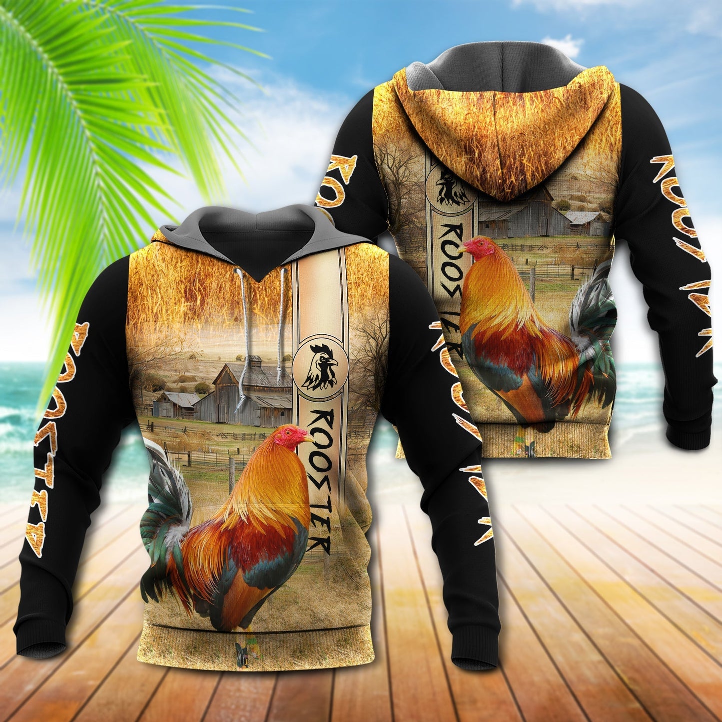 Chicken Rooster Farm Love Hoodie For Rustic Casual Looks Seasonal Events And Gift Ideas