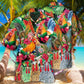 Floral Tropical Chicken Pattern Hawaiian Shirt For Island Vacations, Resort Wear, And Relaxed Seasonal Style