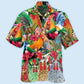 Floral Tropical Chicken Pattern Hawaiian Shirt For Island Vacations, Resort Wear, And Relaxed Seasonal Style