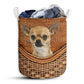 Small Size Dog Love Chihuahua Dog Rattan Texture Laundry Basket For Bathroom Bedroom Storage